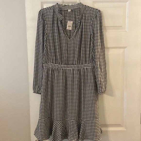 J.CREW LONG SLEEVE WOMENS DRESS SIZE 8 BRAND NEW BLACK AND WHITE COMBINATION - Picture 6 of 12
